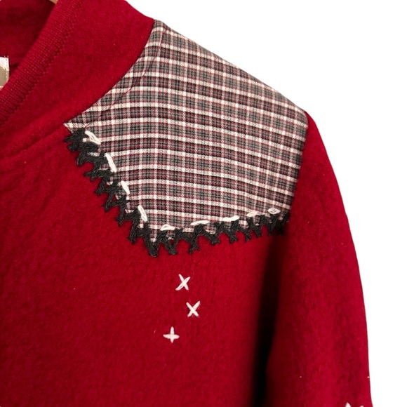 Vintage Coldwater Creek Red Wool Winter Christmas  Cardigan Sweater Size Medium - Picture 2 of 10